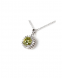 925 Silver Cremation Pendant for Ashes with green stone and zirconia stones