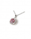 925 Silver Cremation Pendant for Ashes with light red stone and zirconia stones