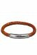Ash holder braided leather bracelet 'Embrace' brown