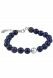 Lapis lazuli bracelet with silver ash element