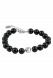 Onyx bracelet with silver ash element