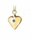 14k yellow gold ash pendant 'Heart' with sapphire