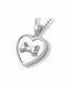 Pet cremation ashes pendant Silver (925) 'Heart' with dog bone