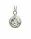Ash pendant Silver Round with a rose