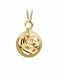 14k yellow gold ash pendant 'Round / Ball' with rose