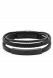 Leather cremation ash holder bracelet black with three strings