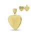 Ashes pendant 14 krt. yellow golden heart for photo and ashes