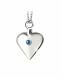 Ash pendant Silver Heart with a sapphire