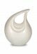 High gloss beige teardrop cremation urn for ashes