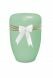 Biodegradable cremation ashes urn 'Jute and white bow' with certificate