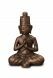 Buddha funeral urn 'Dai Nichi' with candle holder | bronze & silver grey