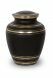 Black brass cremation urn for ashes with line design