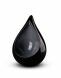 Teardrop cremation ash urn 'Celest' grey-black