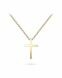 Yellow gold plated memorial necklace Cross