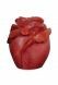Rose cremation urn for ashes made of wood red