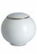 Porcelain urn for ashes 'Sfera' - Platinum-colored edge