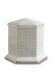 Porcelain cremation urn for ashes 'Esagono' | Four-leaf clovers with double platinum edges