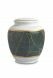 Mini cremation urn for ashes of porcelain 'Classica' | Green leaves with gold-colored edges
