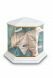 Keepsake urn of porcelain 'Esagono' | Colorful leaves