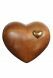 Heart cremation urn for ashes made of wood - dark stained with gold-coloured heart