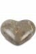 Half-standing brown heart cremation urn for ashes with marble motif - Love Collection