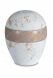 Porcelain urn for ashes 'Planet' - White and brown marble motif