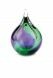 Crystal glass keepsake ashes urn 'Bubble' green / purple