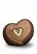 Heart-shaped pet urn with paw print - large
