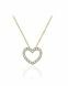 Yellow gold plated memorial necklace Heart with zirconia