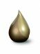 Gold-coloured fiberglass urn 'Teardrop'
