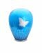 Sky blue crystal glass cremation urn with butterfly