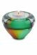 Crystal glass candle holder keepsake urn green / gold