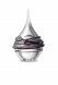 Teardrop crystal glass keepsake ashes urn 'Swirl' transparent