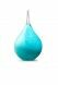 Teardrop glass keepsake urn for ashes 'Memory' turquoise opaque