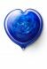 Heart shaped glass keepsake urn blue-mixed