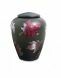 Glass cremation ashes urn 'Leaves' black