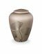 Glass cremation urn with ginkgo leaves - symbol of strength and wisdom