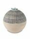 Hand made cremation urn for ashes with grey stripes