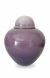 Handmade purple ceramic cremation urn for indoor and outdoor