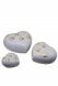 Grey heart pet urn with paw prints in several sizes