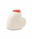 Mini cremation urn for ashes 'Forever in our hearts' with red heart-shaped lid