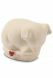 Handmade White Ceramic Dog Urn with Heart