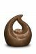 Dog urn teardrop with lying dog and candle holder