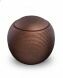 Small spherical ceramic urn for ashes 'Memento' satin bronze