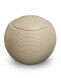 Spherical ceramic urn for ashes 'Memento' satin cream