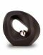 Matte black ceramic cremation urn with silver heart 'Infinity'