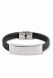 Braided cremation ashes holder black leather bracelet