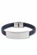 Braided cremation ashes holder dark blue leather bracelet