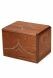 Mahogany wood cremation ashes urn casket with zirconia stones