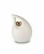 White ceramic keepsake urn 'Teardrop' with gold-coloured heart